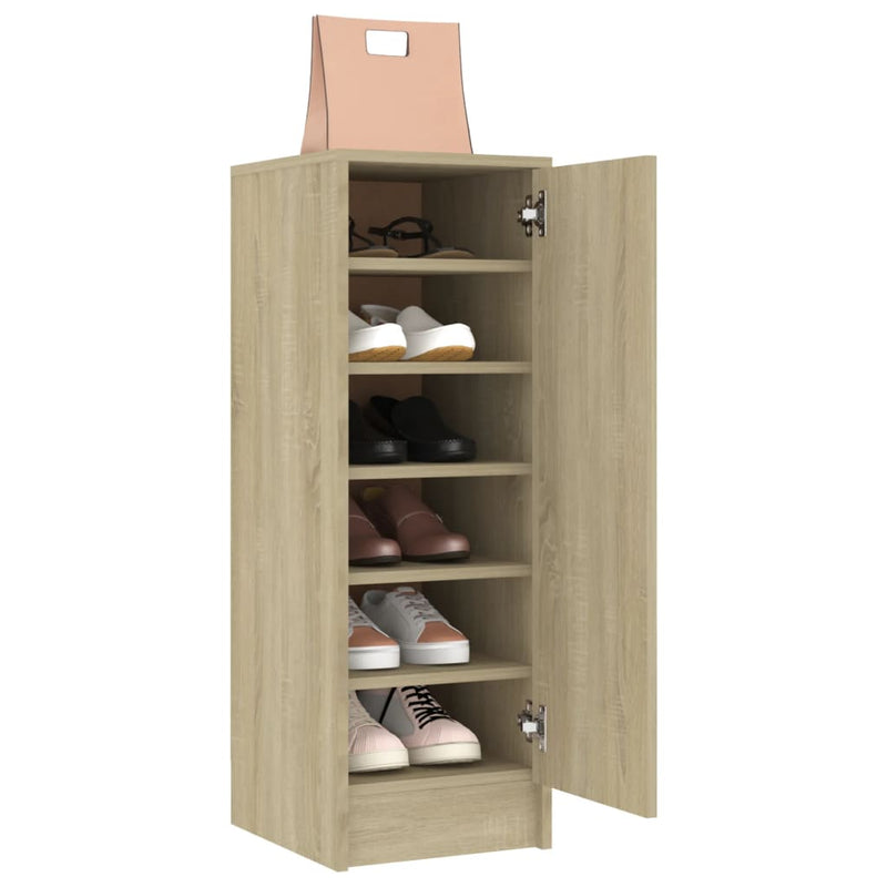 vidaXL sonoma tölgy színű szerelt fa cipősszekrény 32 x 35 x 92 cm