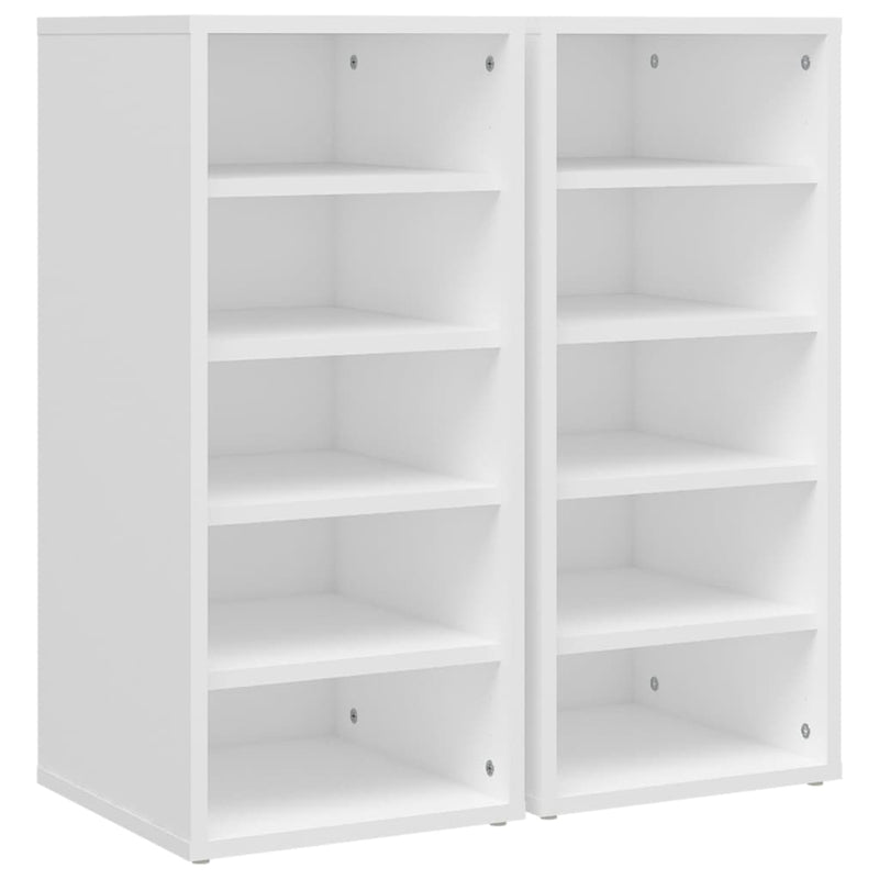 vidaXL 2 db fehér szerelt fa cipősszekrény 31,5 x 35 x 70 cm