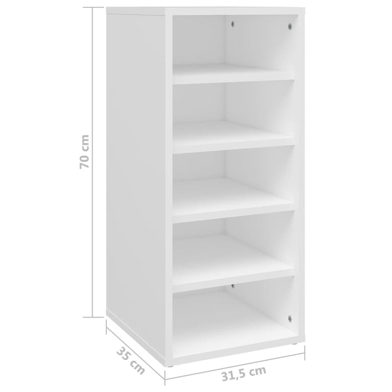 vidaXL 2 db fehér szerelt fa cipősszekrény 31,5 x 35 x 70 cm