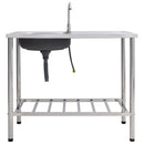 vidaXL egymedencés rozsdamentes acél kempingmosogató