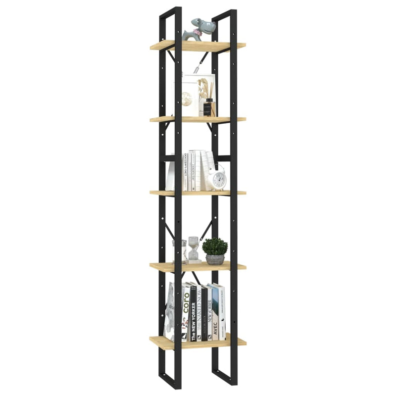 vidaXL ötszintes fenyőfa könyvszekrény 40 x 30 x 175 cm