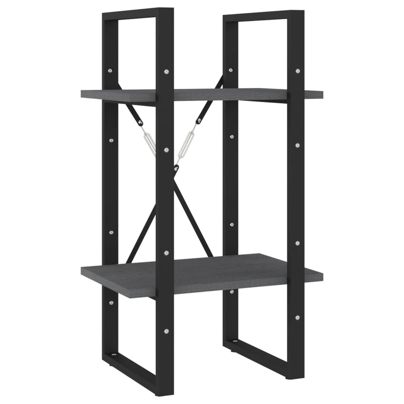 vidaXL ötszintes szürke fenyőfa könyvszekrény 40 x 30 x 175 cm