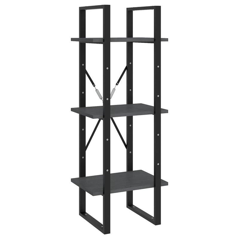vidaXL ötszintes szürke fenyőfa könyvszekrény 40 x 30 x 175 cm