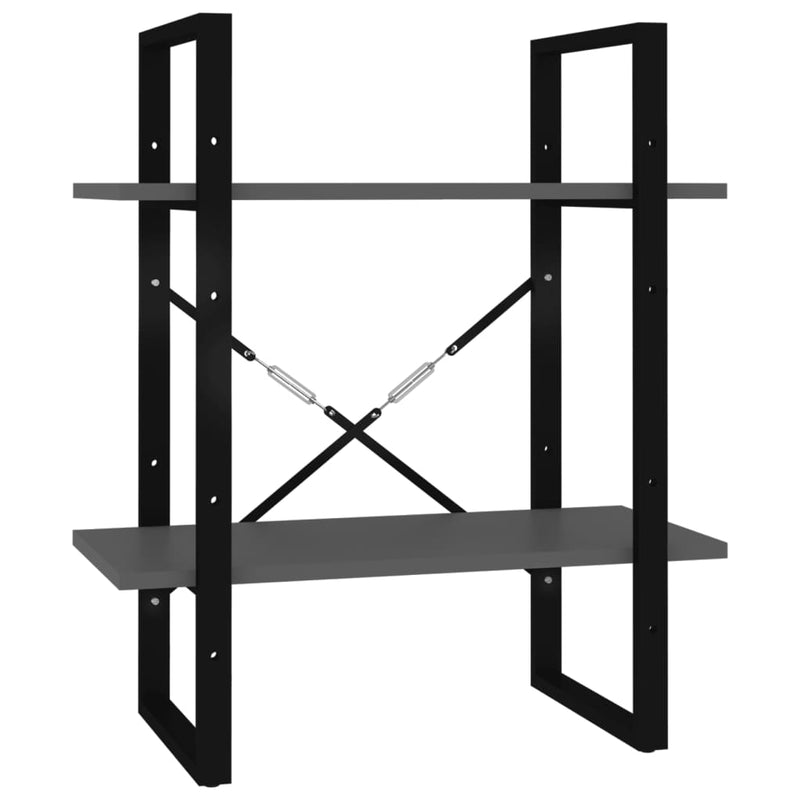 vidaXL 5 szintes szürke szerelt fa könyvszekrény 60 x 30 x 175 cm