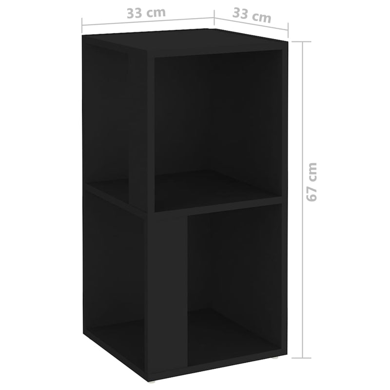 vidaXL fekete szerelt fa sarokszekrény 33 x 33 x 67 cm