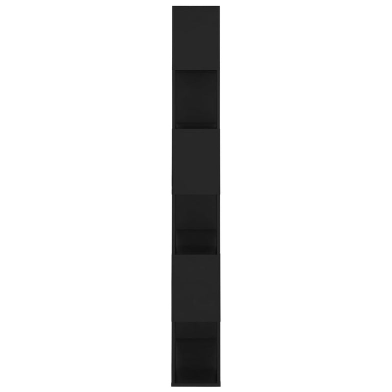 vidaXL fekete szerelt fa térelválasztó könyvszekrény 80 x 24 x 186 cm