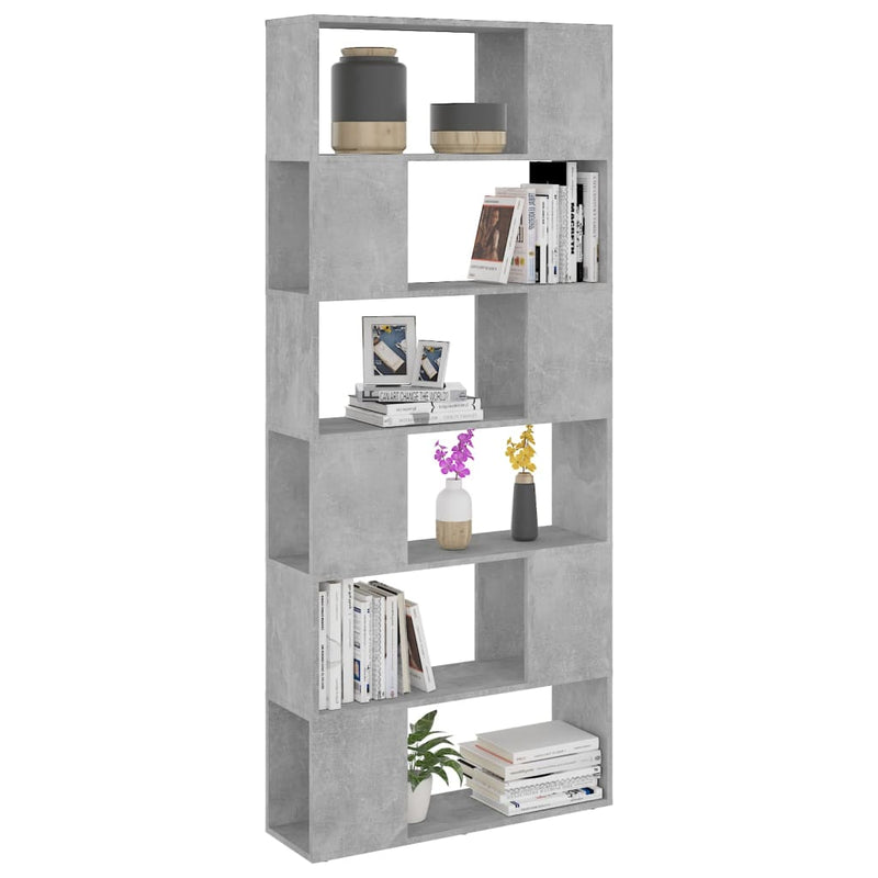 vidaXL betonszürke térelválasztó könyvszekrény 80 x 24 x 186 cm