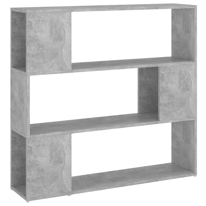 vidaXL betonszürke szerelt fa térelválasztó könyvszekrény 100x24x94 cm