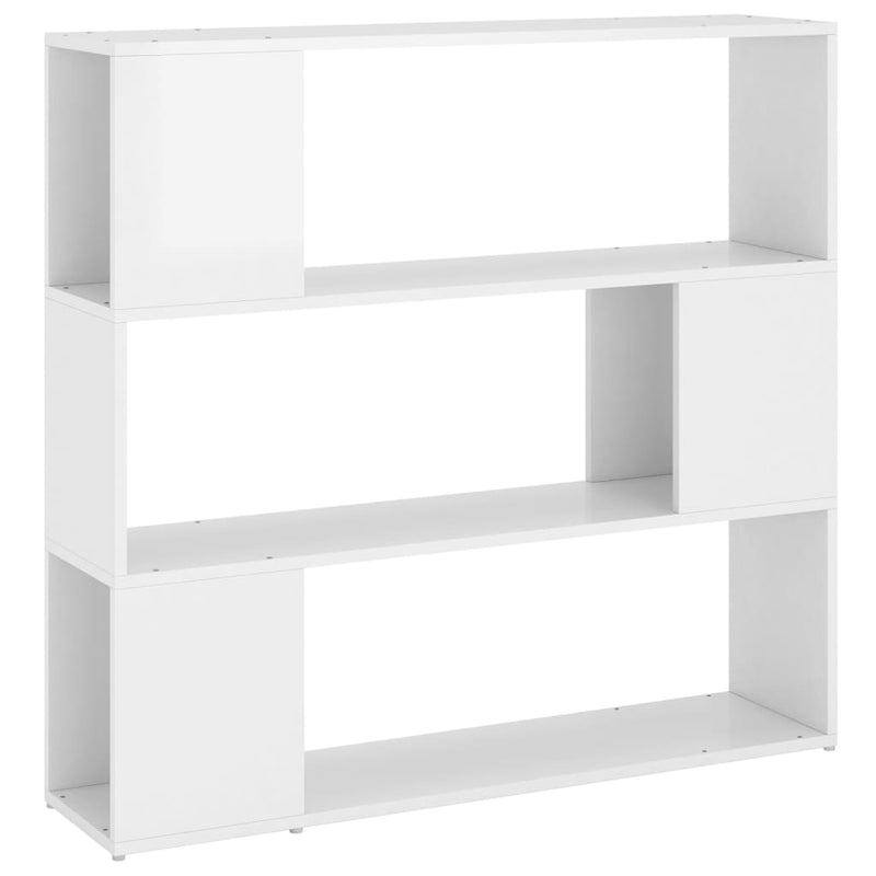 vidaXL magasfényű fehér térelválasztó könyvszekrény 100 x 24 x 94 cm