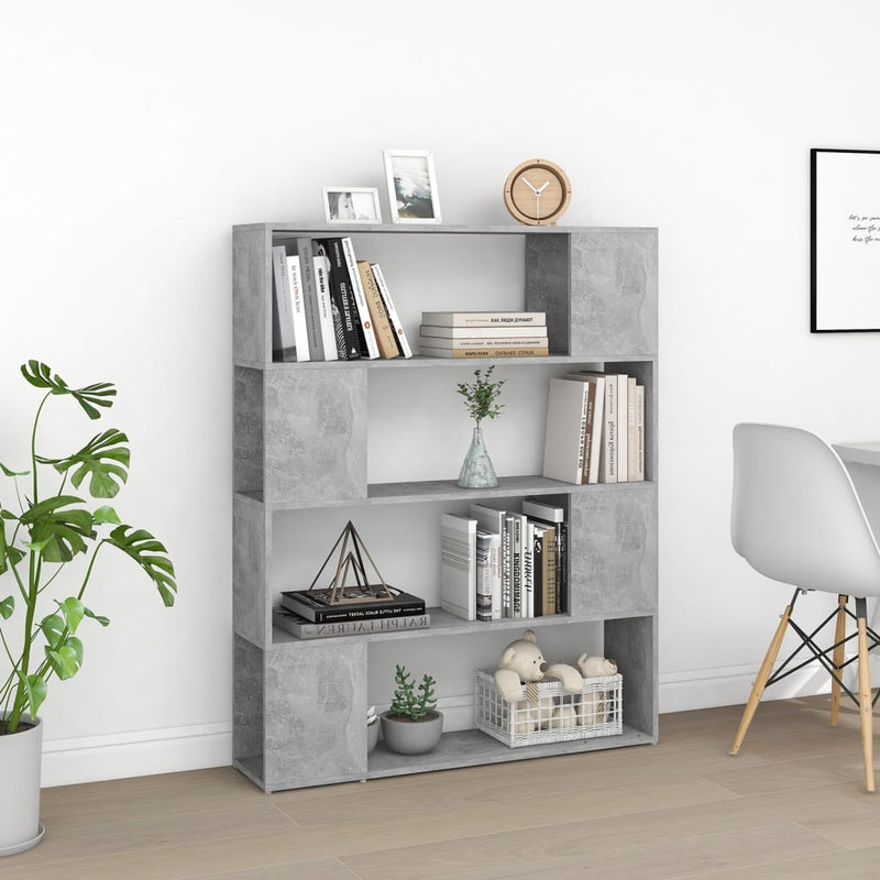 vidaXL betonszürke térelválasztó könyvszekrény 100 x 24 x 124 cm