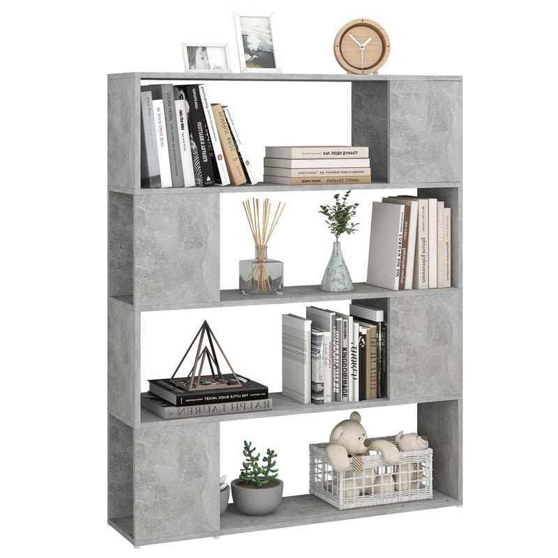 vidaXL betonszürke térelválasztó könyvszekrény 100 x 24 x 124 cm