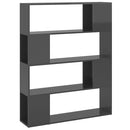 vidaXL magasfényű szürke térelválasztó könyvszekrény 100 x 24 x 124 cm