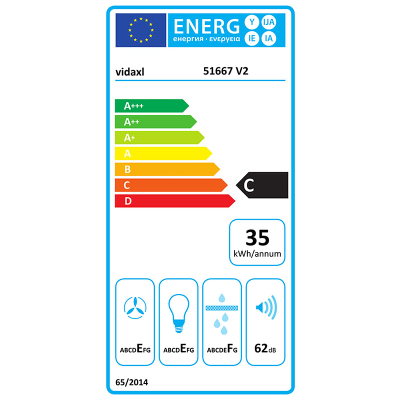 vidaXL fekete acél és edzett üveg fali páraelszívó 60 cm
