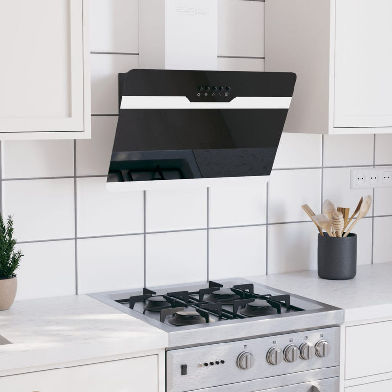 vidaXL fekete acél és edzett üveg fali páraelszívó 60 cm