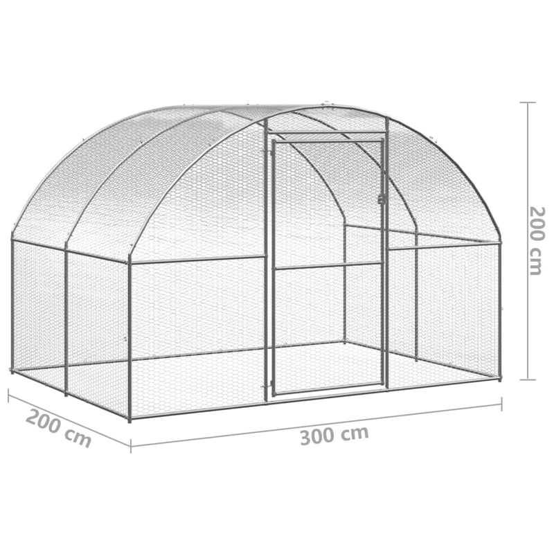 vidaXL kültéri horganyzott acél tyúkól 3 x 2 x 2 m