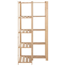 vidaXL 5 szintes tömör fenyőfa sarok-tárolóállvány 82,5x82,5x170 cm