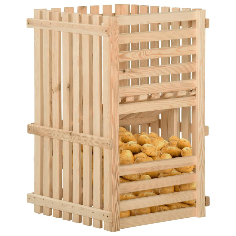 vidaXL tömör fenyőfa burgonyás láda 50 x 50 x 80 cm