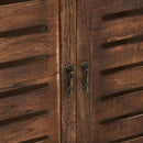 vidaXL sötétbarna tömör császárfa díszszekrény 46 x 24 x 140 cm