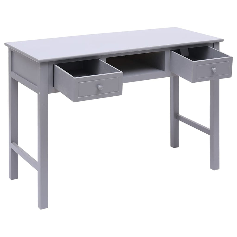 vidaXL szürke tömör császárfa íróasztal 108 x 45 x 76 cm