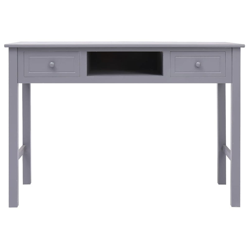 vidaXL szürke tömör császárfa íróasztal 108 x 45 x 76 cm