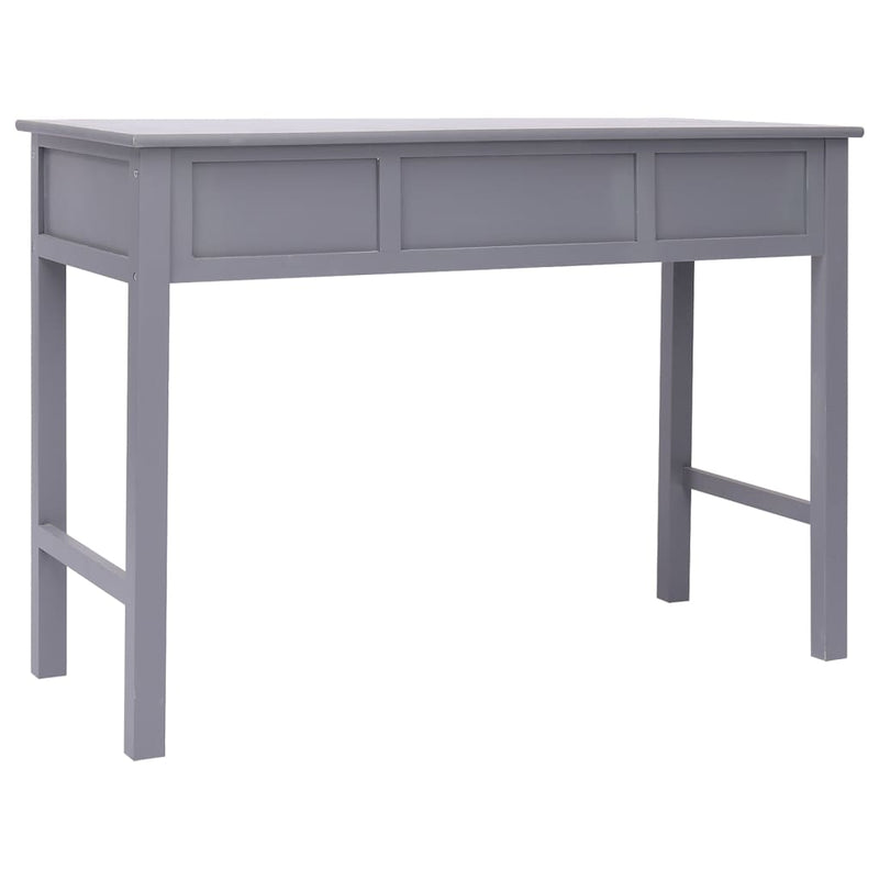 vidaXL szürke tömör császárfa íróasztal 108 x 45 x 76 cm