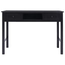 vidaXL fekete tömör császárfa íróasztal 108 x 45 x 76 cm