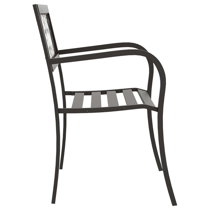 vidaXL fekete acél kerti pad 125 cm