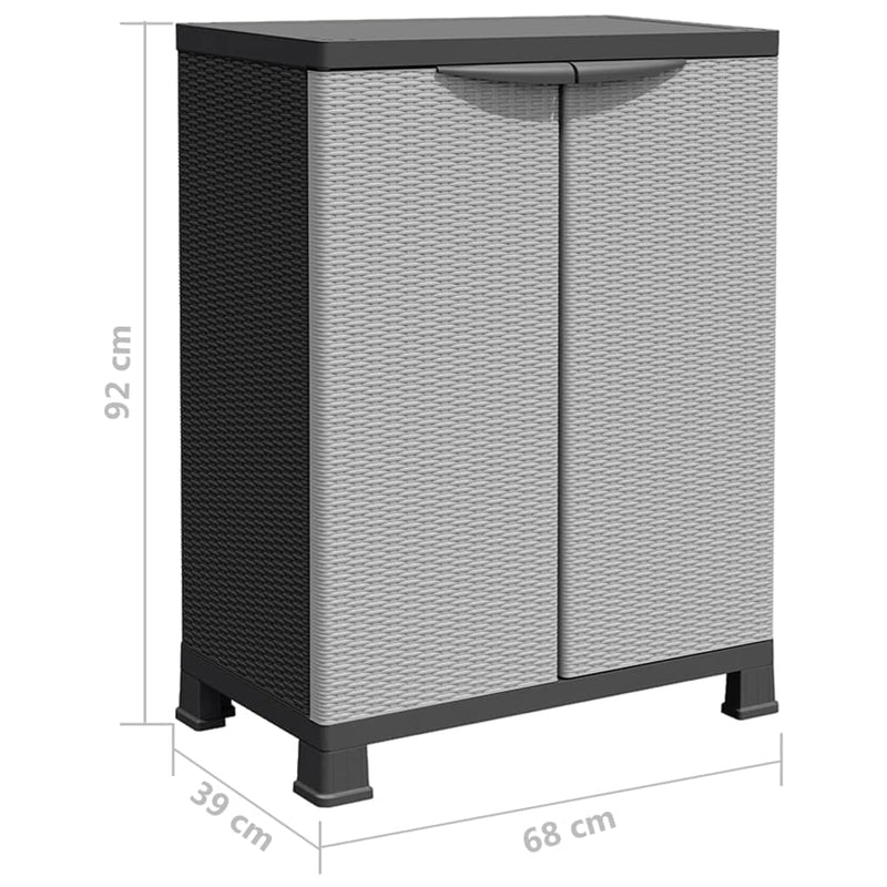 vidaXL rattanstílusú műanyag szekrény 68 x 39 x 92 cm
