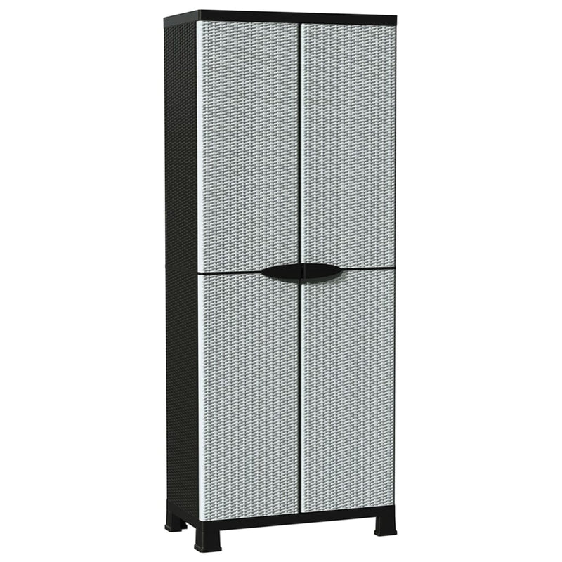 vidaXL rattanstílusú műanyag szekrény 68 x 39 x 171,5 cm