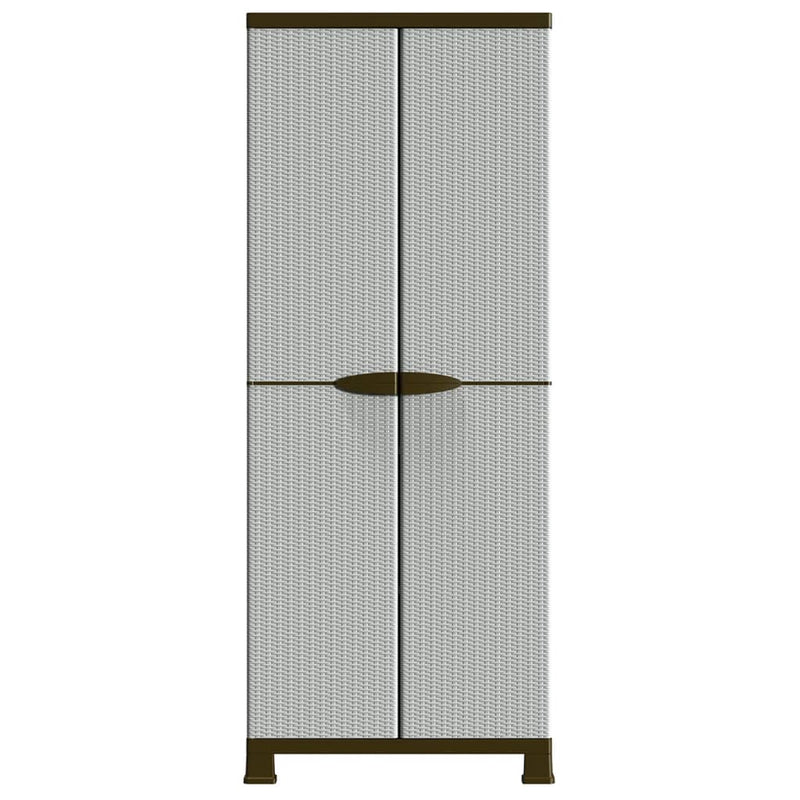 vidaXL rattanstílusú műanyag szekrény 68 x 39 x 171,5 cm