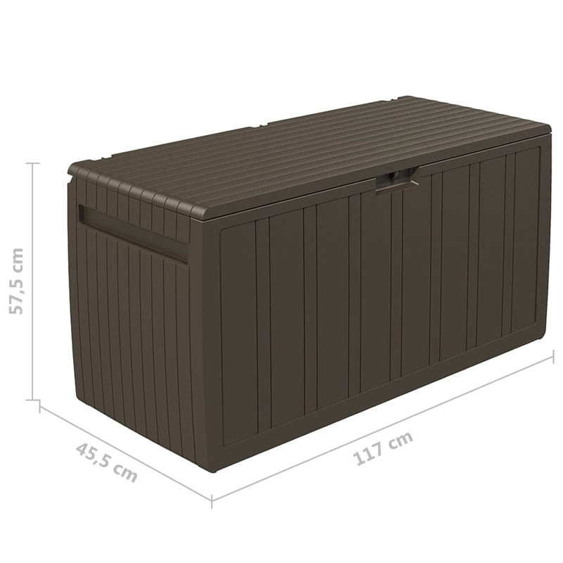 vidaXL barna párnatároló láda 117 x 45,5 x 57,5 cm 270 L