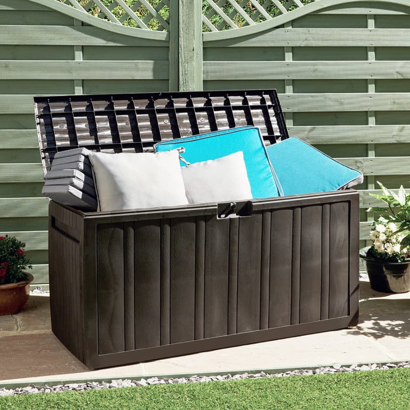 vidaXL barna párnatároló láda 117 x 45,5 x 57,5 cm 270 L