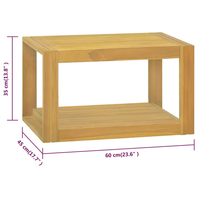vidaXL tömör tíkfa falra szerelhető fürdőszobaszekrény 60 x 45 x 35 cm