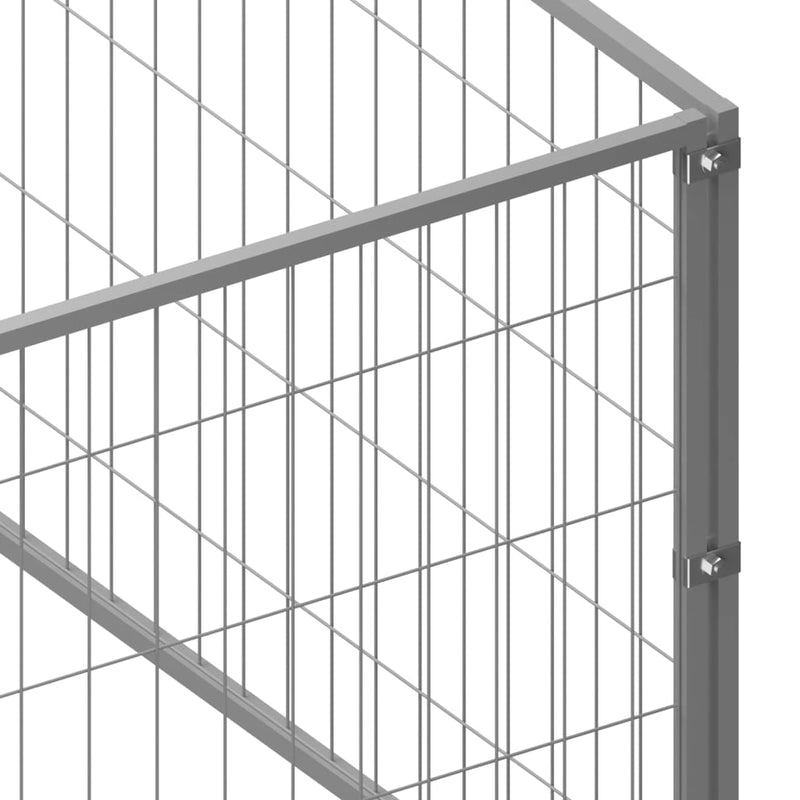 vidaXL ezüstszínű acél kutyakennel 4 m²