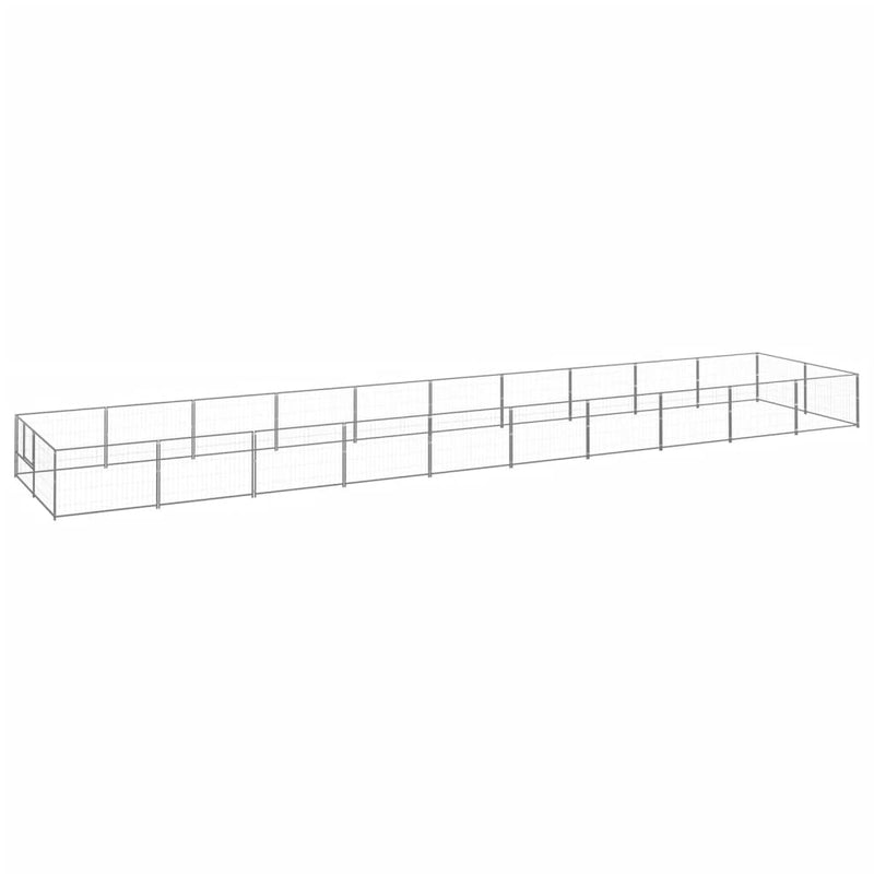 vidaXL ezüstszínű acél kutyakennel 20 m²