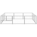 vidaXL ezüstszínű acél kutyakennel 9 m²