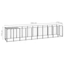 vidaXL fekete acél kutyakennel 6,05 m²