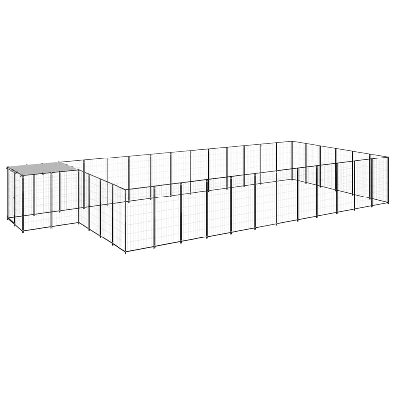 vidaXL fekete acél kutyakennel 22,99 m²