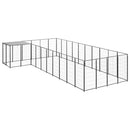 vidaXL fekete acél kutyakennel 13,31 m²