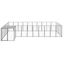 vidaXL fekete acél kutyakennel 13,31 m²