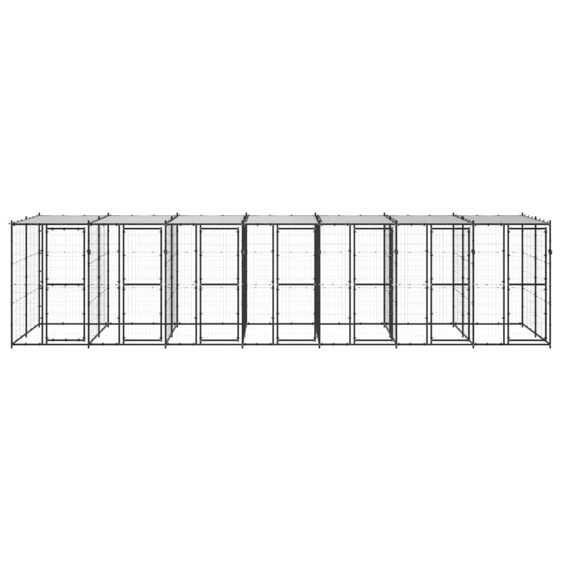 vidaXL kültéri acél kutyakennel tetővel 16,94 m²