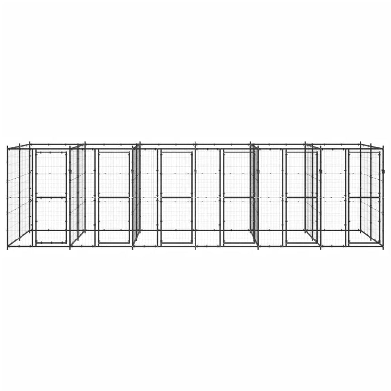 vidaXL kültéri acél kutyakennel 14,52 m²