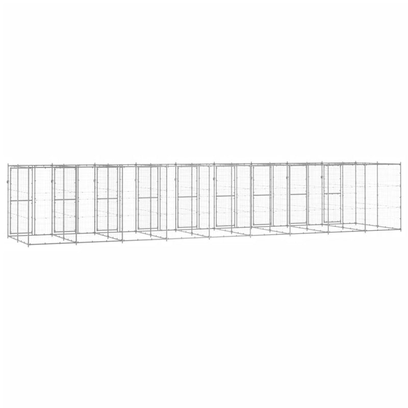 vidaXL kültéri horganyozott acél kutyakennel 21,78 m²
