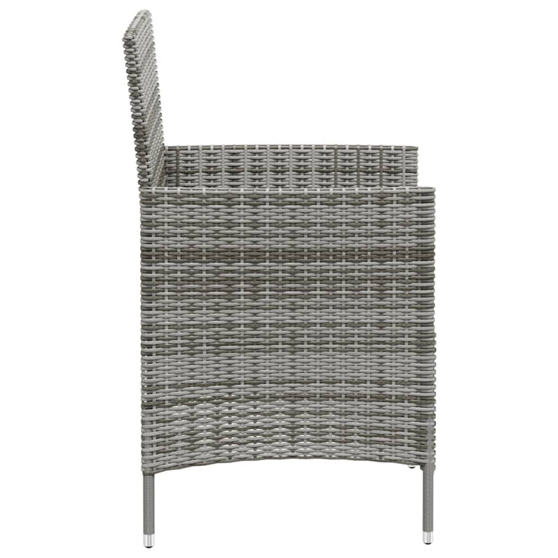 vidaXL 2 db szürke polyrattan kerti szék párnával