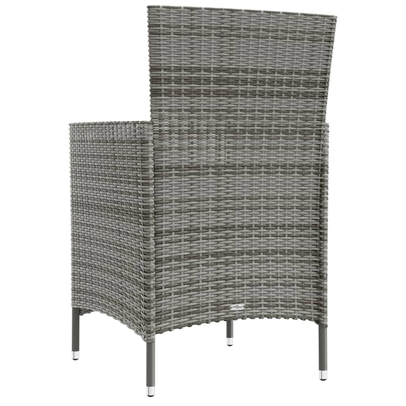 vidaXL 2 db szürke polyrattan kerti szék párnával