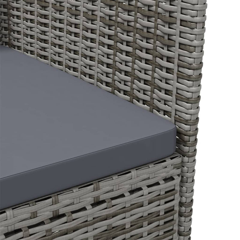 vidaXL 2 db szürke polyrattan kerti szék párnával