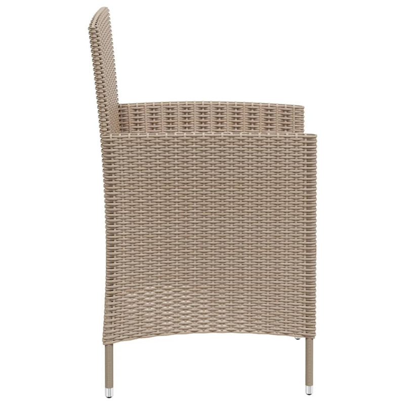 vidaXL 2 db bézs polyrattan kerti szék párnával