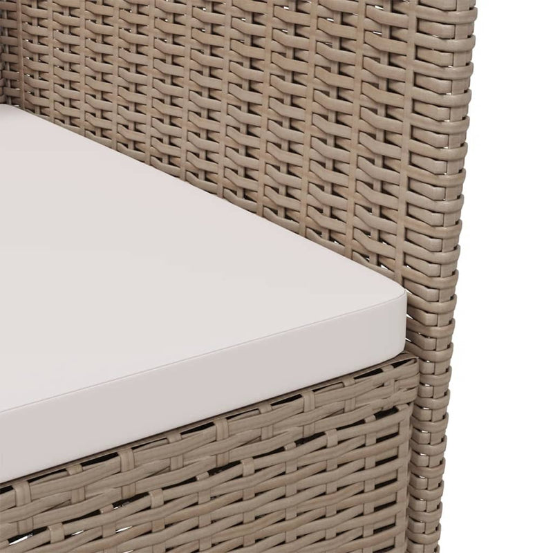 vidaXL 2 db bézs polyrattan kerti szék párnával