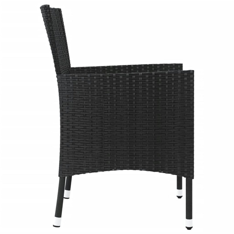 vidaXL 4 db fekete polyrattan kerti szék párnával