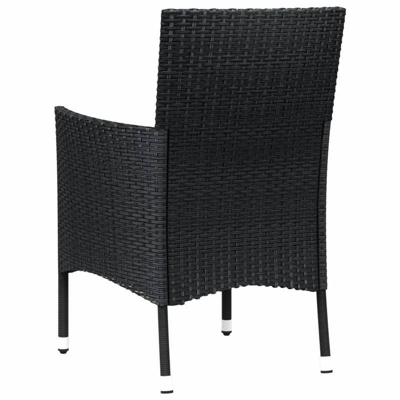 vidaXL 4 db fekete polyrattan kerti szék párnával